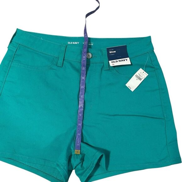 NWT Old Navy Teal WOW High Rise Denim Shorts - Size 10 - Picture 14 of 16